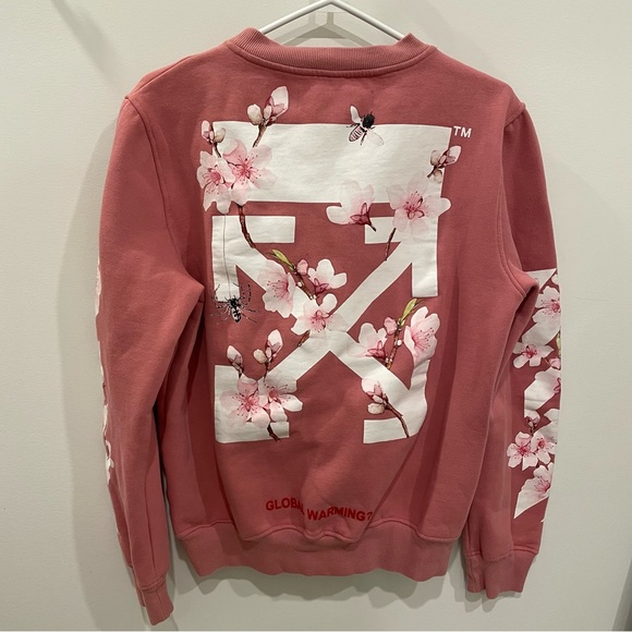 Exteremly Sought-After Off-White Cherry Blossom Sweatshirt size M - Picture 5 of 7